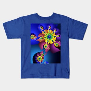 Colourful Floral Fractal Kids T-Shirt